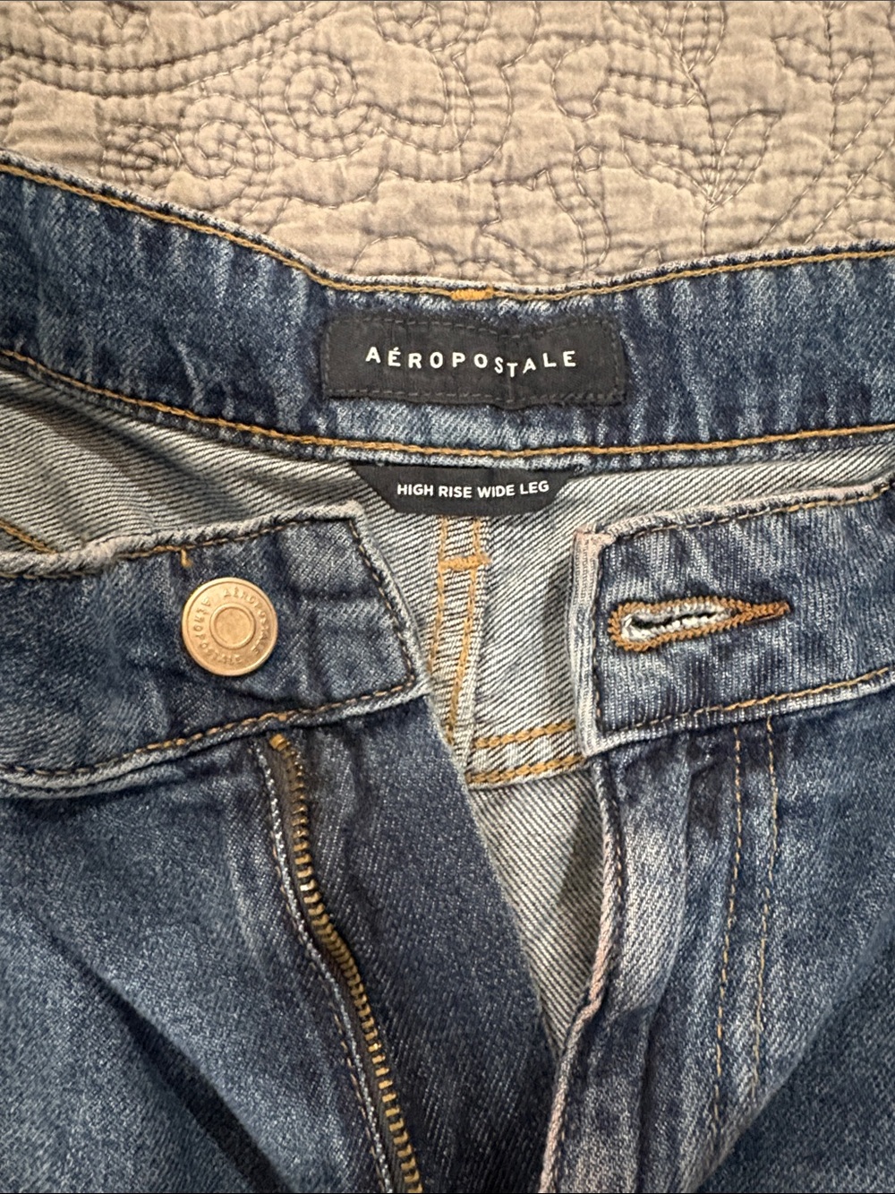Aeropostale High-Rise Wide Leg Jeans - Dark Blue Wash